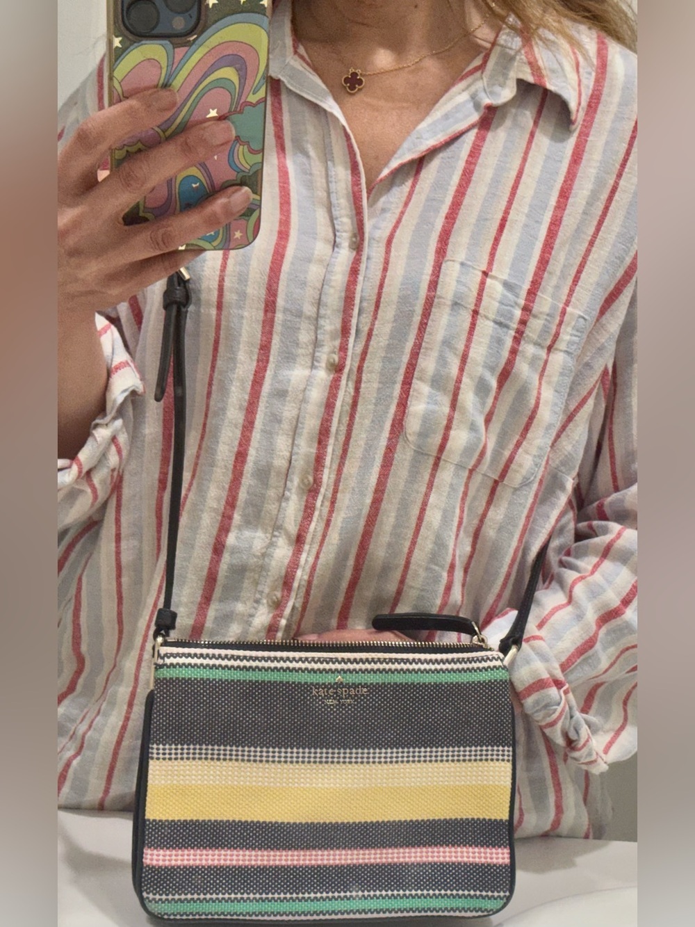 Kate Spade Boardwalk Stripe Triple Gusset Crossbody bag - Picture 12 of 12